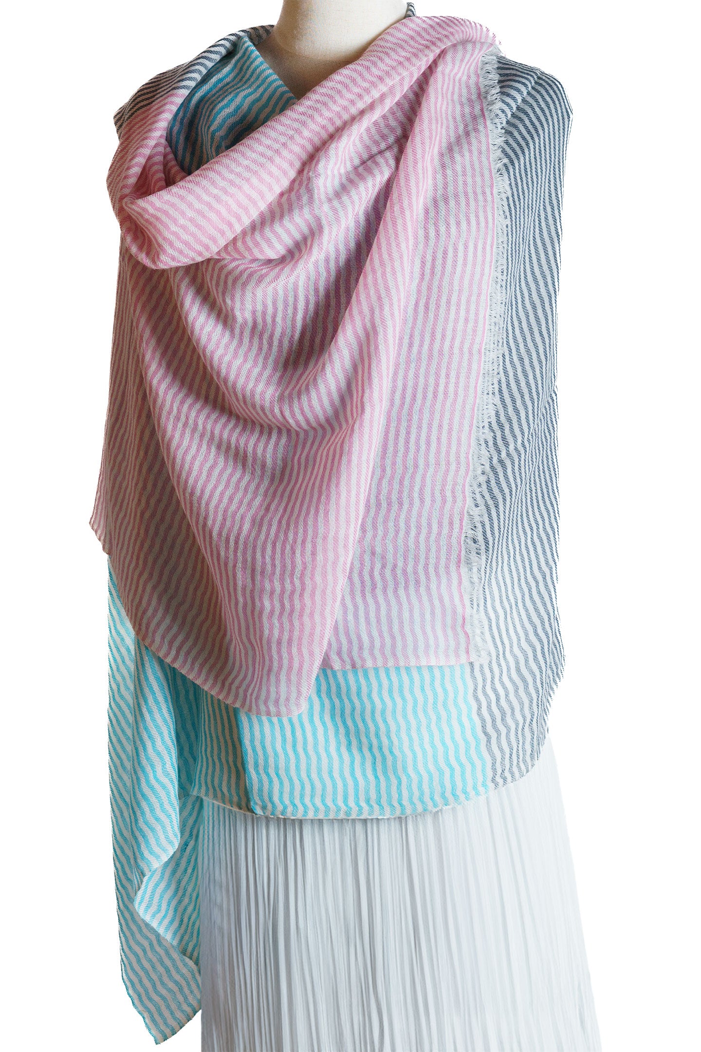 Strips and lines, deals Cashmere Scarf/Wrap/Shawl